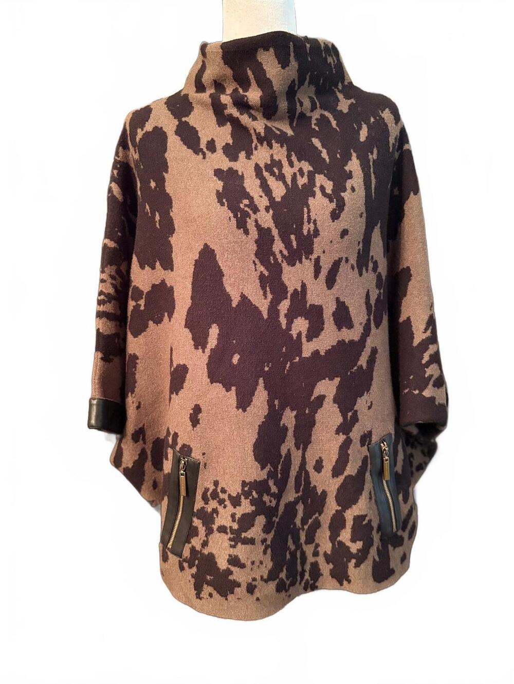 Joseph Ribkoff Batwing Animal Print Sweater L